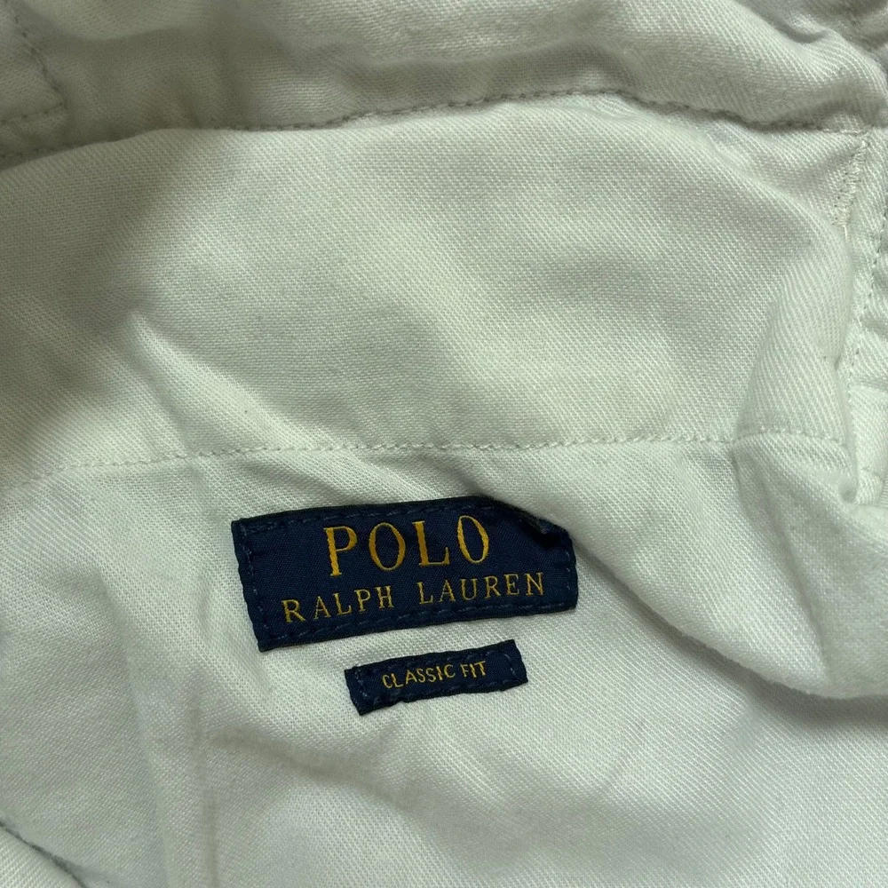 Polo Ralph Lauren Cargo Shorts 40 White Ripstop Utility Flap Pockets Military